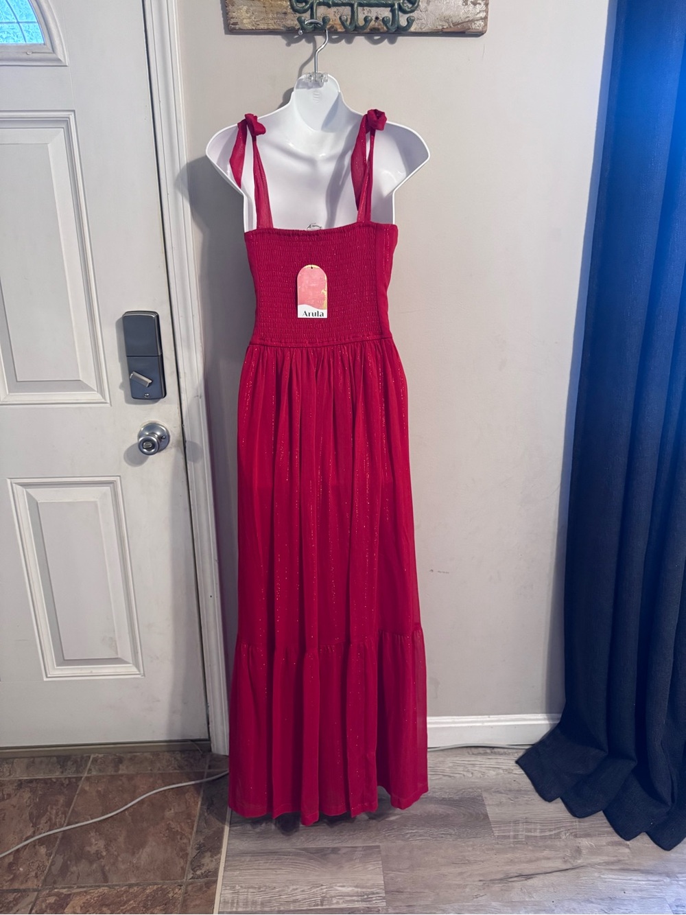 NWT RED MAXI DRESS 1X - Picture 4 of 6